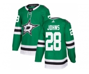 Men Adidas Dallas Stars #28 Stephen Johns Green Home Authentic Stitched NHL Jersey