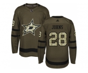 Men Adidas Dallas Stars #28 Stephen Johns Green Salute to Service Stitched NHL Jersey