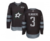 Men Adidas Dallas Stars #3 John Klingberg Black 1917-2017 100th Anniversary Stitched NHL Jersey