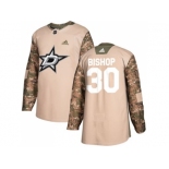 Men Adidas Dallas Stars #30 Ben Bishop Camo Authentic 2017 Veterans Day Stitched NHL Jersey