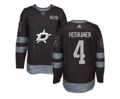 Men Adidas Dallas Stars #4 Miro Heiskanen Black 1917-2017 100th Anniversary Stitched NHL Jersey