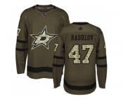 Men Adidas Dallas Stars #47 Alexander Radulov Green Salute to Service Stitched NHL Jersey