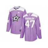 Men Adidas Dallas Stars #47 Alexander Radulov Purple Authentic Fights Cancer Stitched NHL Jersey