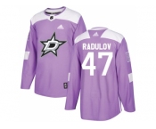 Men Adidas Dallas Stars #47 Alexander Radulov Purple Authentic Fights Cancer Stitched NHL Jersey