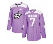 Men Adidas Dallas Stars #7 Neal Broten Purple Authentic Fights Cancer Stitched NHL Jersey