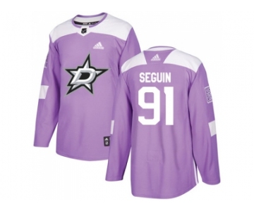 Men Adidas Dallas Stars #91 Tyler Seguin Purple Authentic Fights Cancer Stitched NHL Jersey