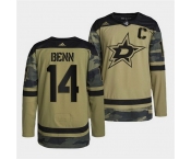 Men Dallas Stars #14 Jamie Benn 2022 Camo Military Appreciation Night Stitched jersey