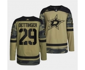 Men Dallas Stars #29 Jake Oettinger 2022 Camo Military Appreciation Night Stitched jersey