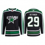 Men Dallas Stars #29 Jake Oettinger Black 2022- 23 Reverse Retro Stitched Jersey