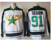 Men Dallas Stars #91 Tyler Seguin White Road Authentic Stitched NHL Jersey