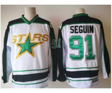 Men Dallas Stars #91 Tyler Seguin White Road Authentic Stitched NHL Jersey