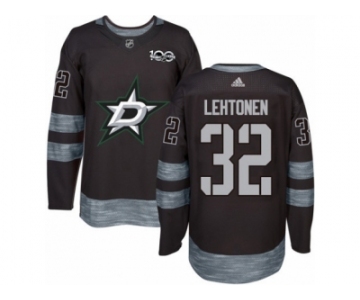 Men's Adidas Dallas Stars #32 Kari Lehtonen Authentic Black 1917-2017 100th Anniversary NHL Jersey