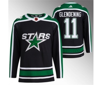 Men's Dallas Stars #11 Luke Glendening Black 2022-23 Reverse Retro Stitched Jersey