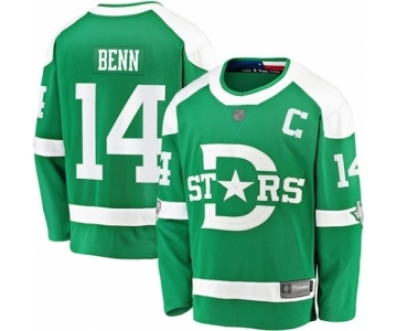 Men's Dallas Stars #14 Jamie Benn Authentic Green 2020 Winter Classic Fanatics Branded Breakaway Hockey Jersey