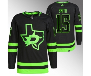 Men's Dallas Stars #15 Craig Smith Black Stitched Jersey