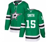 Men's Dallas Stars #15 Craig Smith Green Stitched Jersey