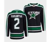 Men's Dallas Stars #2 Jani Hakanpaa 2022 Balck Reverse Retro 2.0 Stitched Jersey