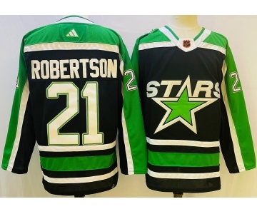 Men's Dallas Stars #21 Jason Robertson Black 2022 Reverse Retro Authentic Jersey