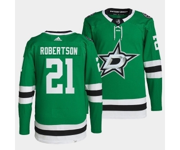 Men's Dallas Stars #21 Jason Robertson Green Stitched Jersey