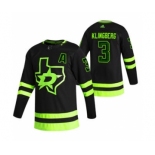 Men's Dallas Stars #3 John Klingberg Black 2020-21 Reverse Retro Alternate Hockey Jersey