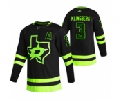 Men's Dallas Stars #3 John Klingberg Black 2020-21 Reverse Retro Alternate Hockey Jersey