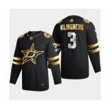 Men's Dallas Stars #3 John Klingberg Black Golden Edition Limited Stitched Hockey Jersey