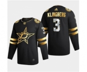 Men's Dallas Stars #3 John Klingberg Black Golden Edition Limited Stitched Hockey Jersey