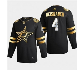 Men's Dallas Stars #4 Miro Heiskanen Black Golden Edition Limited Stitched Hockey Jersey