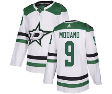 Men's Dallas Stars #9 Mike Modano White Road Stitched Hockey Jersey