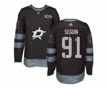 Men's Dallas Stars #91 Tyler Seguin Black 1917-2017 100th Anniversary Stitched NHL Jersey