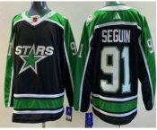 Men's Dallas Stars #91 Tyler Seguin Black 2022 Reverse Retro Authentic Jersey