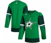 Men's Dallas Stars Blank 2020 St. Patrick's Day Stitched Hockey Jersey Green