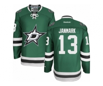 Men's Reebok Dallas Stars #13 Mattias Janmark Authentic Green Home NHL Jersey