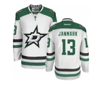 Men's Reebok Dallas Stars #13 Mattias Janmark Authentic White Away NHL Jersey