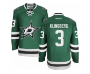 Men's Reebok Dallas Stars #3 John Klingberg Authentic Green Home NHL Jersey