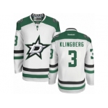 Men's Reebok Dallas Stars #3 John Klingberg Authentic White Away NHL Jersey