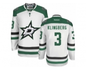 Men's Reebok Dallas Stars #3 John Klingberg Authentic White Away NHL Jersey