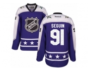 Men's Reebok Dallas Stars #91 Tyler Seguin Authentic Purple Central Division 2017 All-Star NHL Jersey