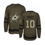 Men's Stars #10 Corey Perry Green Salute to Service Stitched Hockey Jersey