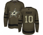 Men's Stars #10 Corey Perry Green Salute to Service Stitched Hockey Jersey