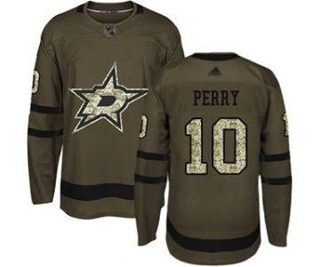 Men's Stars #10 Corey Perry Green Salute to Service Stitched Hockey Jersey