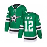 Men's Stars #12 Radek Faksa Green Home Authentic Stitched Hockey Jersey