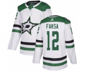 Men's Stars #12 Radek Faksa White Road Authentic Stitched Hockey Jersey