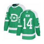 Men's Stars #14 Jamie Benn Green Authentic 2020 Winter Classic Stitched Hockey Jersey