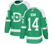 Men's Stars #14 Jamie Benn Green Authentic 2020 Winter Classic Stitched Hockey Jersey