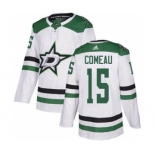 Men's Stars #15 Blake Comeau White Road Authentic Stitched Hockey Jersey