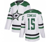 Men's Stars #15 Blake Comeau White Road Authentic Stitched Hockey Jersey