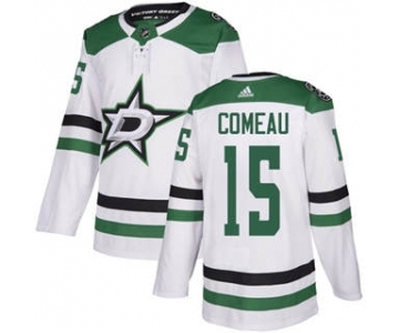 Men's Stars #15 Blake Comeau White Road Authentic Stitched Hockey Jersey