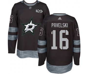 Men's Stars #16 Joe Pavelski Black 1917-2017 100th Anniversary Stitched Hockey Jersey