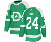 Men's Stars #24 Roope Hintz Green Authentic 2020 Winter Classic Stitched Hockey Jersey